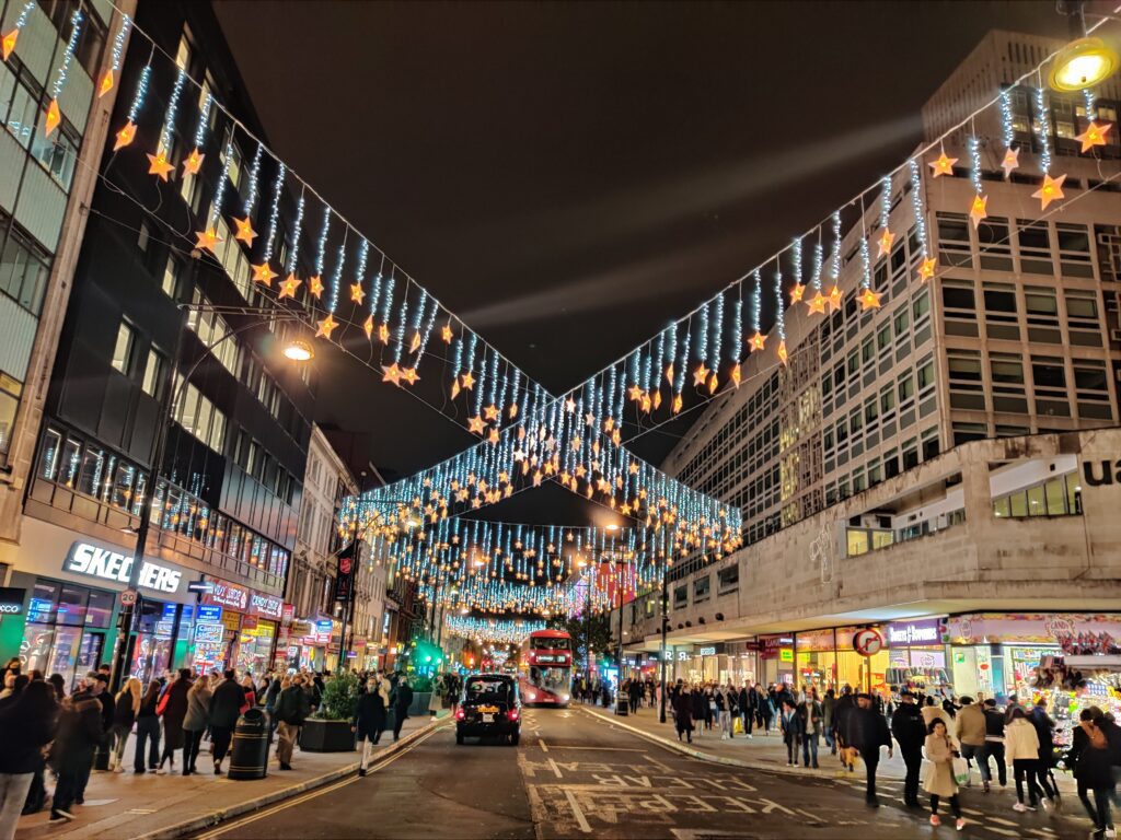 Oxford Street Christmas Lights Road View- London Christmas Lights