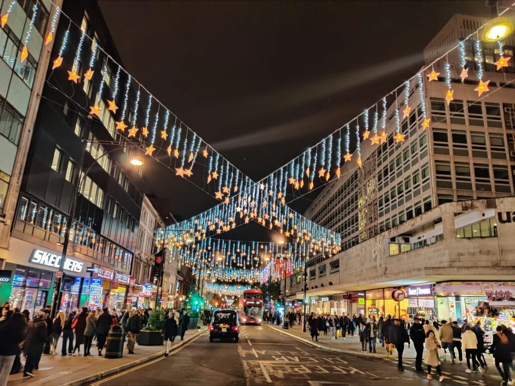Oxford Street Christmas Lights Road View- London Christmas Lights