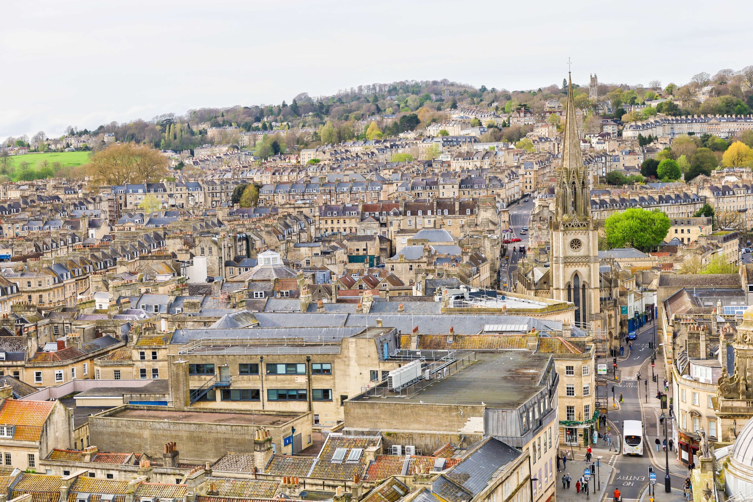 Bath City View from the Bath Abbey Tower